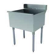 Advance Tabco Free Standing Scullery Sink with Rear Deck 24"W x 21"D front to-back x 14" deep sink compartment 4-1-24D